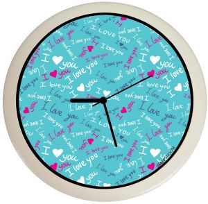 Часы "Ай Лав Ю" голубые ― SHITSHOP - Культовый магазин нестандартных подарков